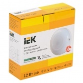 Светильник ИЭК LED ДПО 1002 12Вт 4000K IP54 с оптико-акустическим датчиком