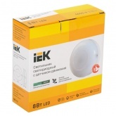 Светильник ИЭК LED ДПО 1001 8Вт 4000K IP54 с оптико-акустическим датчиком