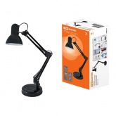 Светильник настольный TDM на основании 2 колена 60Вт, E27 черный
