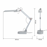 Светильник настольный ЭРА NL-202-G23-11W-GY серый