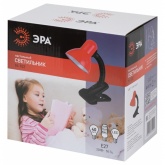 Светильник настольный ЭРА N-102-E27-40W-R красный