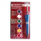 Выжигатель-паяльник Rexant 30Вт (6 насадок) + краски