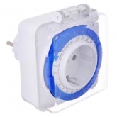 Розетка с таймером Feron 61924/TM31 3500W/16A 230V суточная механическая в защитном корпусе IP44