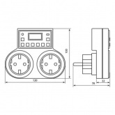 Розетка с таймером Feron TM25 3500W/16A 230V недельная на две розетки