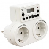 Розетка с таймером Feron TM25 3500W/16A 230V недельная на две розетки