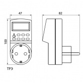 Розетка с электронным недельным таймером TDM ТРЭ-01 16А шаг 1мин.