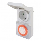 Розетка с механическим суточным таймером TDM ТРМ-03 16А шаг 30 мин. IP44