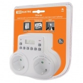 Розетка с электронным недельным таймером TDM ТРЭ-03 2х8А шаг 1мин.