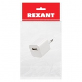 Сетевое зарядное устройство «Квадрат» USB (СЗУ) (1000 mA) белое REXANT