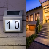 Номер дома с подсветкой ЭРА ERAFS048-09 на солнечной батарее 2 LED 6500K 50Lm IP44