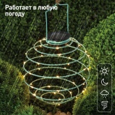 Садовый светильник ЭРА подвесной Спираль на солнечной батарее, 16 см ERASF024-28