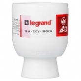 Розетка Legrand с заземлением 16А с прямым вводом кабеля белая