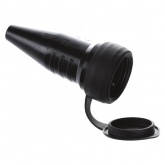 ABL Розетка кабельная резиновая с фиксатором для быстрого подключения IP44, 16A, 2P+E,250V, (черный)