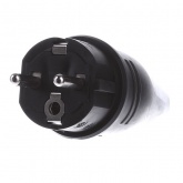 ABL Вилка с/з, резиновая, IP44, 16A, 2P+E, 250V, для кабеля сечением 1,5 мм2 (черный)