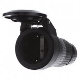 ABL Розетка кабельная с/з, резина+полиамид, водо- и пылезащищенная IP54, 16A 250 (чёрный/чёрный)