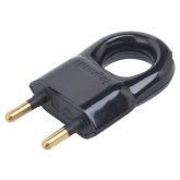 Вилка Legrand без заземления 6А с кольцом черная