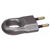 Вилка Legrand без заземления 6А с кольцом алюминий