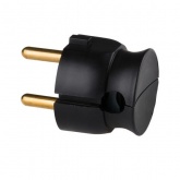 Вилка Legrand без заземления 16А с боковым вводом кабеля черная ультраплоская