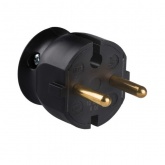 Вилка Legrand без заземления 16А с боковым вводом кабеля черная ультраплоская