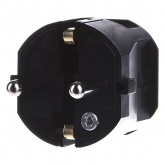 Вилка ABL термопласт 16A, 2P+E, 250V, подключение сзади (черный)