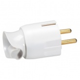 Вилка Legrand с заземлением 16А с поворотным механизмом белая