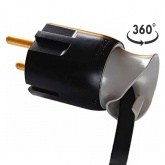 Вилка Legrand с заземлением 16А с поворотным механизмом черная