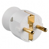 Вилка Legrand с заземлением 16А с прямым вводом кабеля белая