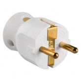 Вилка Legrand с заземлением 16А с боковым вводом кабеля белая