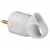 Вилка Legrand с заземлением 16А с кольцом белая