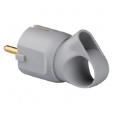 Вилка Legrand с заземлением 16А с кольцом серая