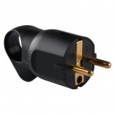 Вилка Legrand с заземлением 16А с кольцом черная