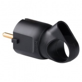 Вилка Legrand с заземлением 16А с кольцом черная