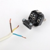 Вилка с заземлением ЭРА V3 2P+E 16А угловая белая