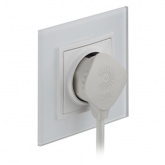 Вилка с заземлением ЭРА плоская V5 2P+E 16А прямая белая