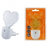 Ночник TDM Сердце, с датчиком света, светодиодный, 0,3Вт, 220В
