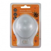 Ночник TDM Овал, с выключателем, белый, 0,5Вт, 220В