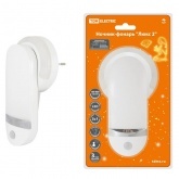 Ночник-фонарь TDM Люкс 2 1х0,5Вт + 11LED, 90лм/Вт, Li-Ion 500mAh, датчик освещ. и движения, 220В