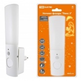 Ночник-фонарь TDM Люкс 3 1х0,5Вт + 2LED, 70лм/Вт, Li-Ion 250mAh, датчик освещ. и движения, 220В