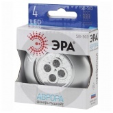 Фонарь пушлайт SB-503 Аврора 4LED, батареи 3xAAA, серебристый ЭРА
