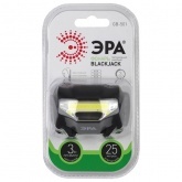 Фонарь ЭРА налобный GB-501 серия Блэкджек 3W COB, батареи 3хAAA, 3 режима