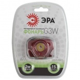 Фонарь налобный ЭРА G3W 3W LED, коллиматорная линза, батареи 3хААА, 4 режима