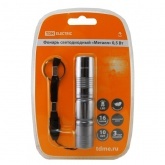 Фонарь светодиодный TDM Металл 0,5W 1LED 30Lm/W батареи типа 1xAA (в комплект не входят)