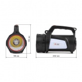 Фонарь прожектор Армия России PA-702 Шмель 10W, боковой свет, красный маяк, USB, PowerBank, Li-Ion