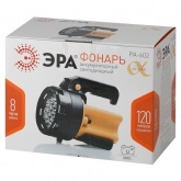 Фонарь прожектор ЭРА PA-602 АЛЬФА 19LED, литий 3Ah, зарядное устройство 220V+12V