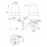 Фотореле ИЭК ФР 601 максимальная нагрузка 2200 ВА IP44 серый