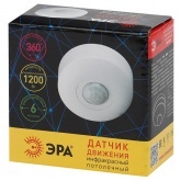 Датчик движения ЭРА MD 07 потолочный 1200W угол 360гр., дальность 6м IP20 680827