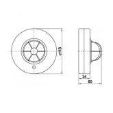 Датчик движения ИЭК потолочный ДД 024В белый макс. 1100W угол 180-360гр, дальность 6м, IP33