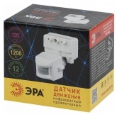Датчик движения ЭРА MD 02 прожекторный 1200W угол 120гр. дальность 12м IP44 белый
