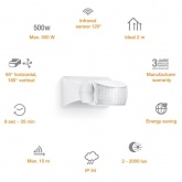 Датчик движения инфракрасный STEINEL IS 1 потолочный/настенный, накладной 500W 120° 10m IP54 белый