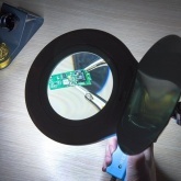 Лупа на струбцине Rexant круглая 5D с подсветкой 56 SMD LED, черная